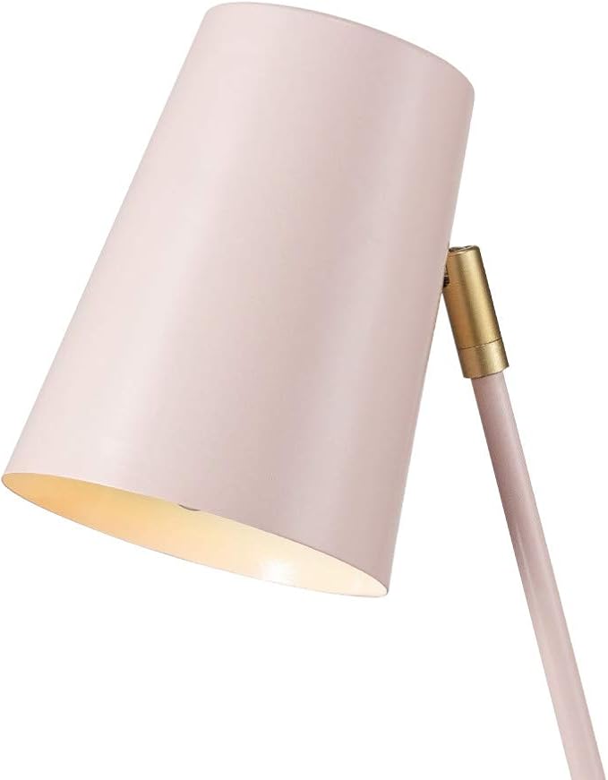 Globe Electric 67338 Novogratz x Globe Dobby 16" Desk Lamp, Matte Rose, Matte Gold Legs, Clear Cord, in-Line On/Off Switch, Pink