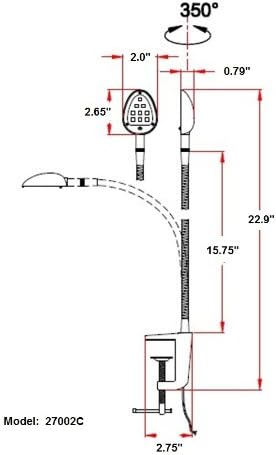 Gooseneck Map Light Chart Light - Cool White (5000K) LED Lamp for Car, Truck, Boat, RV and Aircraft Applications