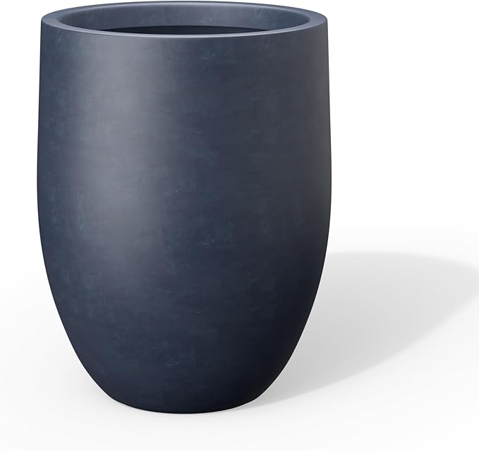 Kante Tall Concrete Planter, 21.7-Inch Height Charcoal Large Indoor Outdoor Plant Pot with Drainage Hole for Patio Garden Home, Modern Decor for Flowers and Tree