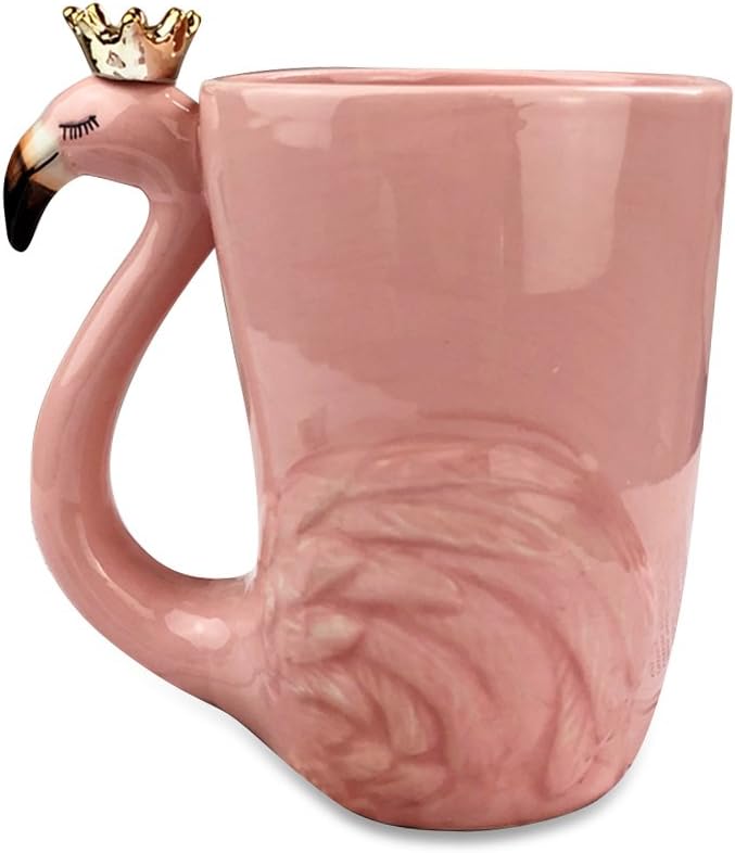 Cute Pink Flamingo Gifts for Women Coffee Mug Unique Ceramic Animal Cups | Novelty 16 oz Mugs Flamingo Decor Stuff for Mom Grandma Wife Her Funny Christmas Presents Xmas Girls Fancy Mothers Day Gift
