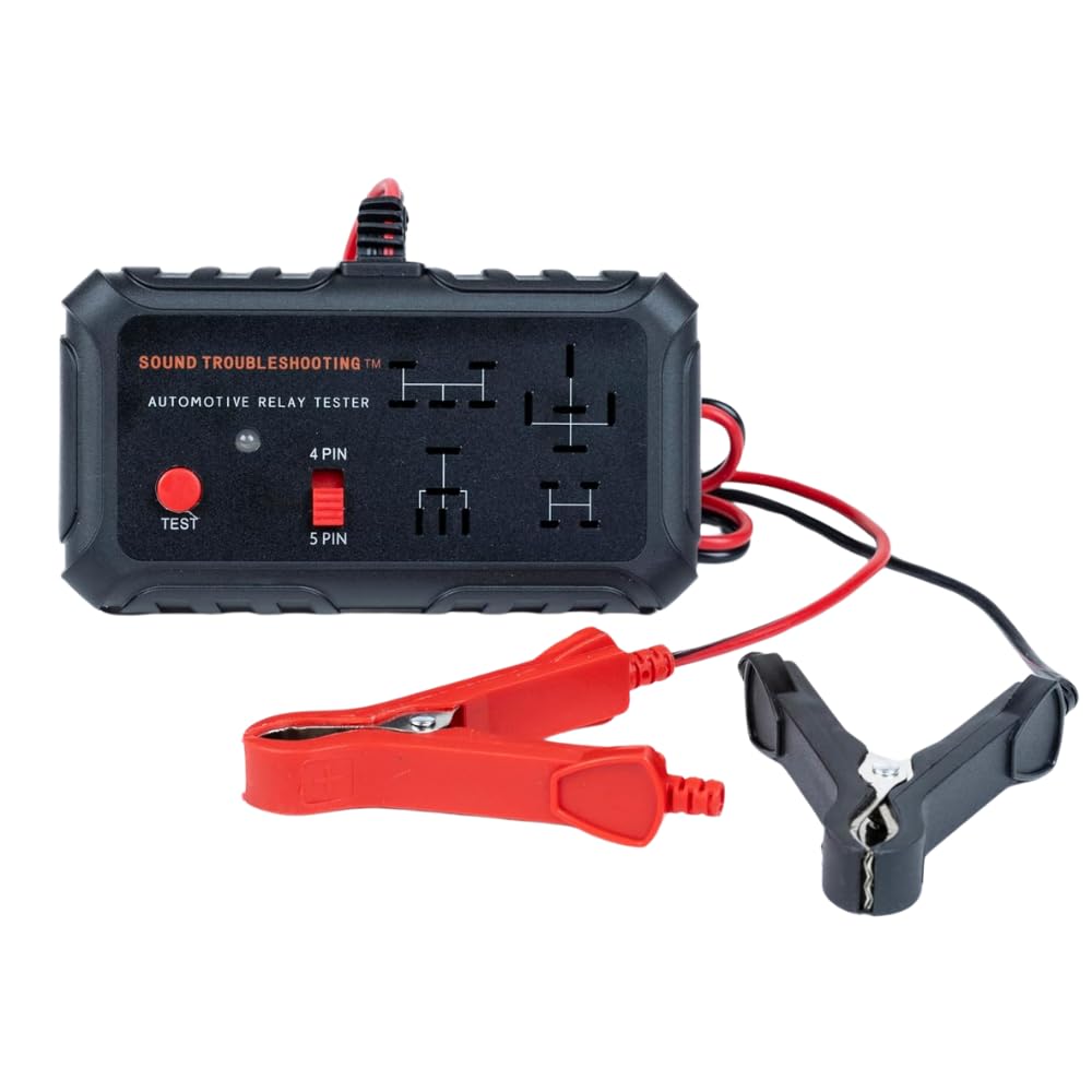 Sound Troubleshooting Automotive Relay Tester - 4 & 5 Pin 12V Auto Diagnostic Tool, Small Handheld DIY Car Tester with Battery C