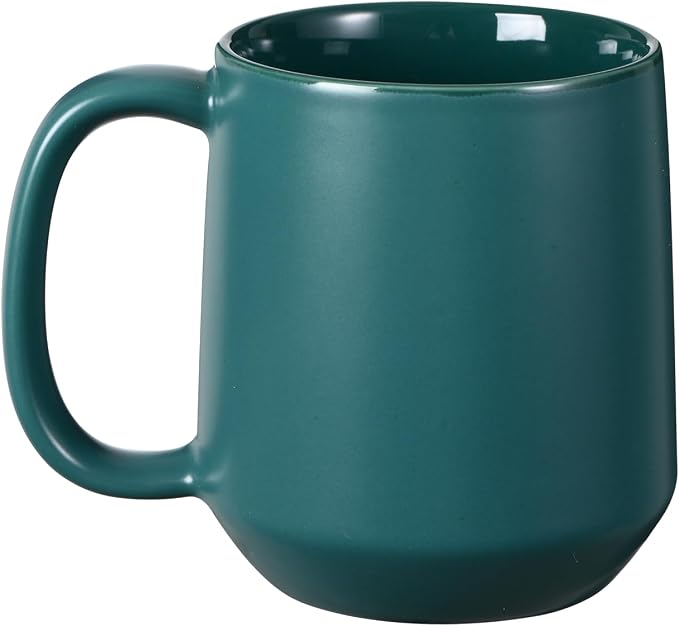 Miicol Ceramic Coffee Mug, 16 oz Large Coffee Cup, Tea Mug with Handle, Flat Bottom Mug for Men, Women, Office, Microwave and Dishwasher Safe, Multi-Color, Turquoise