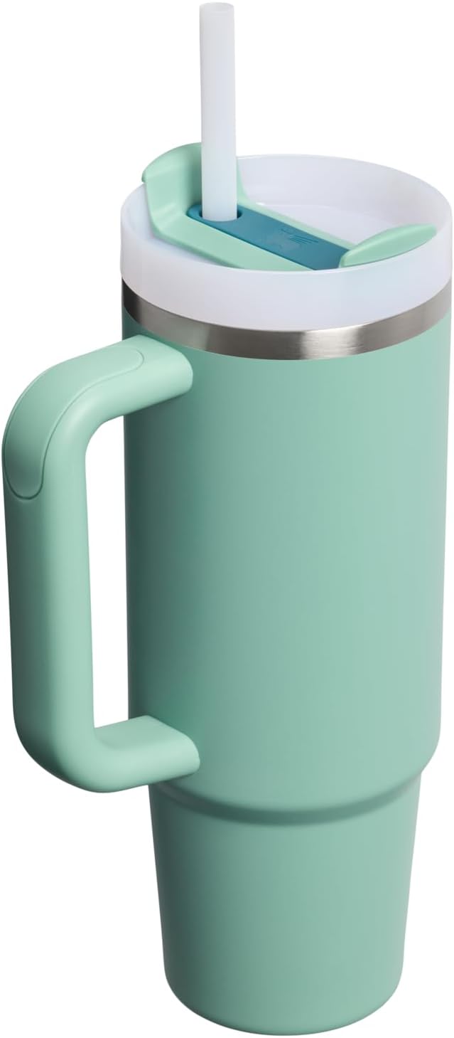 STANLEY Quencher H2.0 Flow State Tumbler, 30 oz, Spring Green | Handle and Straw | 3-Position Lid | Cup Holder Compatible for Travel | Insulated Stainless Steel Cup | BPA-Free