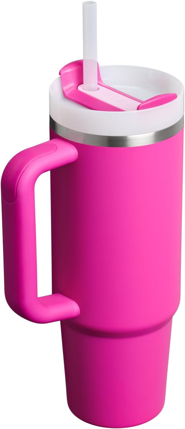 STANLEY Quencher H2.0 Flow State Tumbler, 30 oz, Violet Blossom | Handle and Straw | 3-Position Lid | Cup Holder Compatible for Travel | Insulated Stainless Steel Cup | BPA-Free