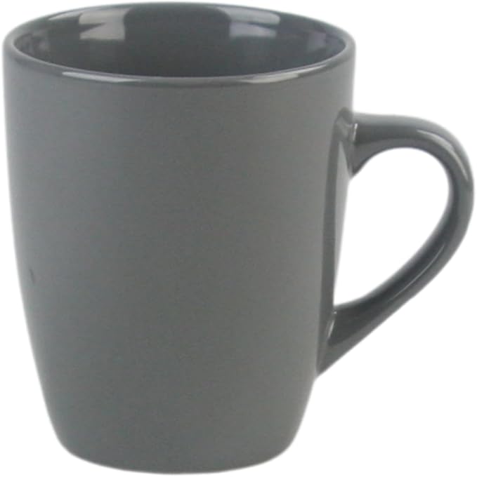 Coupe Stoneware Set of 4 Coffee Mugs, Dark Gray