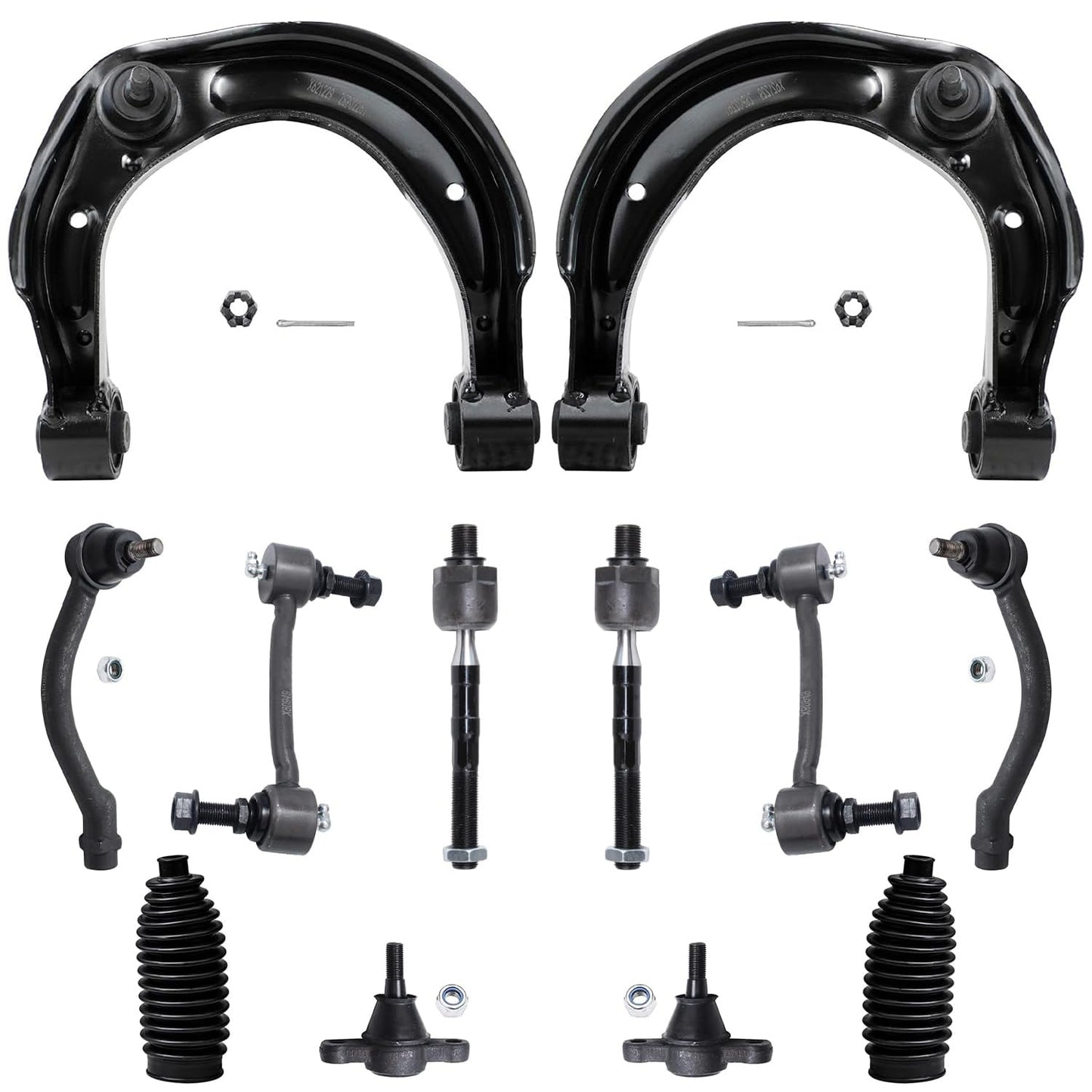 Detroit Axle - Front End 12pc Suspension Kit for Hyundai 2006-2010 Sonata, 2006-2011 Azera 2 Upper Control Arms 2 Lower Ball Joi