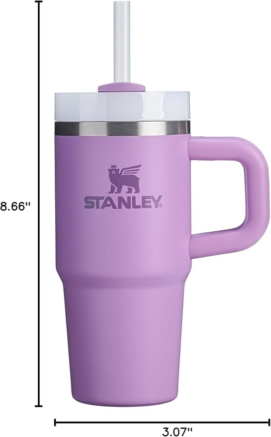 STANLEY Quencher H2.0 Flow State Tumbler, 14 oz, Lilac | Handle and Straw | 3-Position Lid | Cup Holder Compatible for Travel | Insulated Stainless Steel Cup | BPA-Free