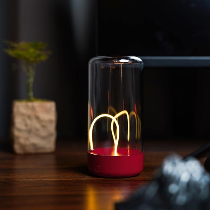 Mini Minimalist Table Lamp Cordless LED Desk Lamp Rechargeable Modern Night Lights Portable Nightstand Lamps Unique Ambient Light Mood Lighting for Bedroom, Beside, Nursery