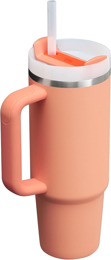 STANLEY Quencher H2.0 Flow State Tumbler, 30 oz, Nectarine | Handle and Straw | 3-Position Lid | Cup Holder Compatible for Travel | Insulated Stainless Steel Cup | BPA-Free