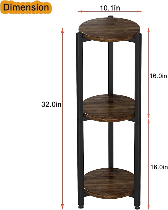 Plant Stand Indoor Corner Tall 3 Tier Metal Modern Flower Storage Plant Shelf Holder for Living Room Balcony Garden,Black (3 Tier-Black Round)