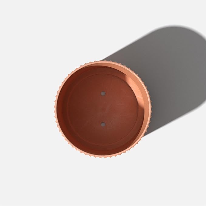 Veradek Demi Series Round Planter for Porch, Patio, Backyard | Durable Plastic-Stone Composite Material | Modern Décor for Tall Plants, Flowers
