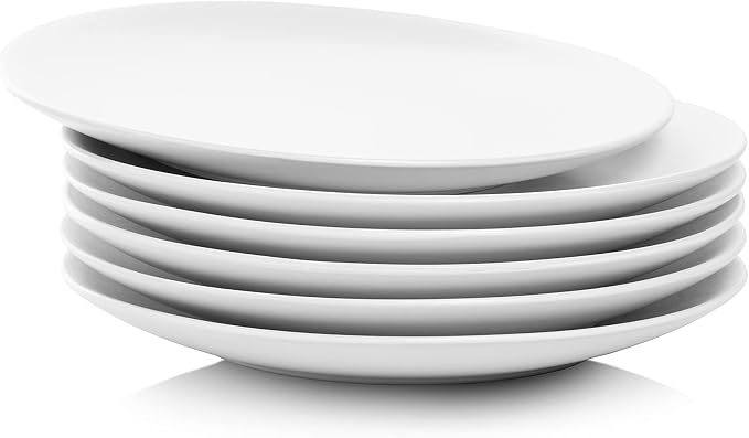 10 Strawberry Street Wazee Matte 8.25" Coupe Salad Plate, Set of 6, White