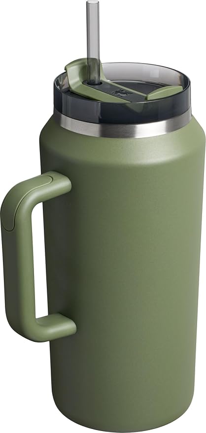 STANLEY Quencher H2.0 Flow State Tumbler, 64 oz, Dried Pine | Handle and Straw | 3-Position Lid | Large Capacity for Travel & Sports| Insulated Stainless Steel Cup | BPA-Free