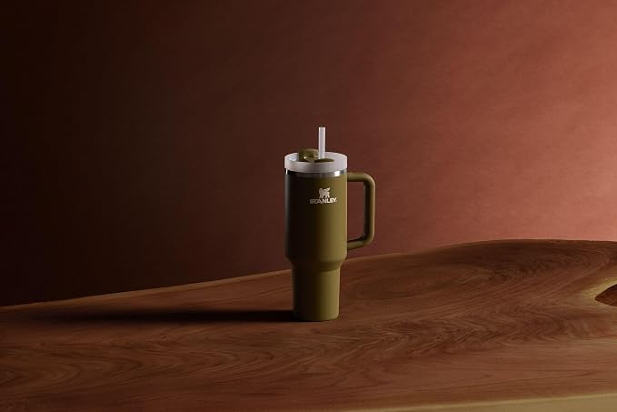 STANLEY Quencher H2.0 Flow State Tumbler, 40 oz, Thyme | Handle and Straw | 3-Position Lid | Cup Holder Compatible for Travel | Insulated Stainless Steel Cup | BPA-Free
