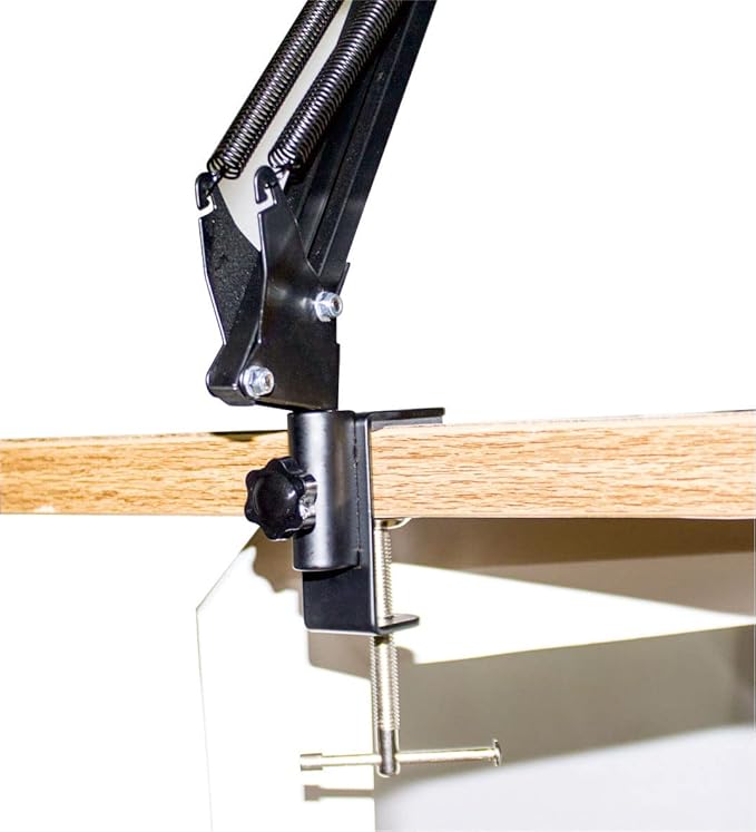 Replacement Heavy Duty C Clamp for 1/2” Base Magnifying Lamp,Desk Lamp,Swing Arm Lamp,Phone I pad Mount,Tablet Mic Holder,Table Mount Clamp for Microphone Stand Mic Boom Arm (METAL BLACK)