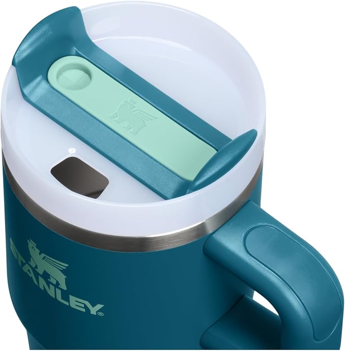 STANLEY Quencher H2.0 Flow State Tumbler, 20 oz, Coastal Teal | Handle and Straw | 3-Position Lid | Cup Holder Compatible for Travel | Insulated Stainless Steel Cup | BPA-Free