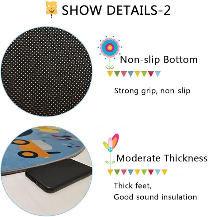 Kid Rug Carpet Playmat for Toy Cars and Train,Play Area Rug with Rubber Backing,Fun Throw Rug,Ideal Gift for Children Baby Bedroom Play Room(80×120cm/32×47in)
