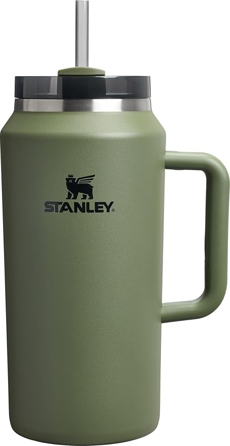 STANLEY Quencher H2.0 Flow State Tumbler, 64 oz, Dried Pine | Handle and Straw | 3-Position Lid | Large Capacity for Travel & Sports| Insulated Stainless Steel Cup | BPA-Free