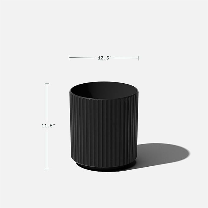 Veradek Demi Series Round Planter for Porch, Patio, Backyard | Durable Plastic-Stone Composite Material | Modern Décor for Tall Plants, Flowers