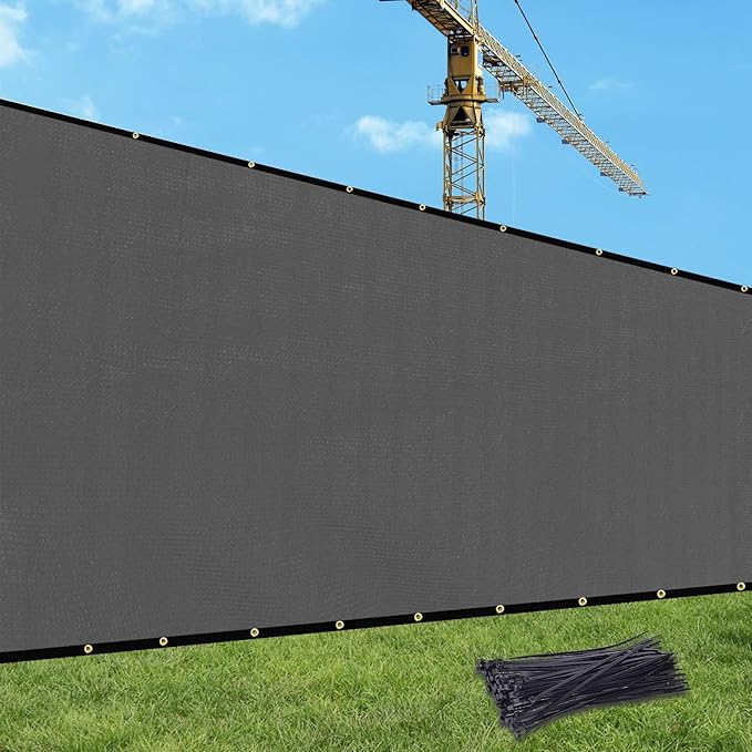 UPGRADE Privacy Fence Screen 3'x24' Dark Grey Outdoor 90% Visibility Blockage 170 GSM Mesh Shade Cover Panels for Backyard,Balcony,Home Decoration with Zip Ties,Customized Avaliable