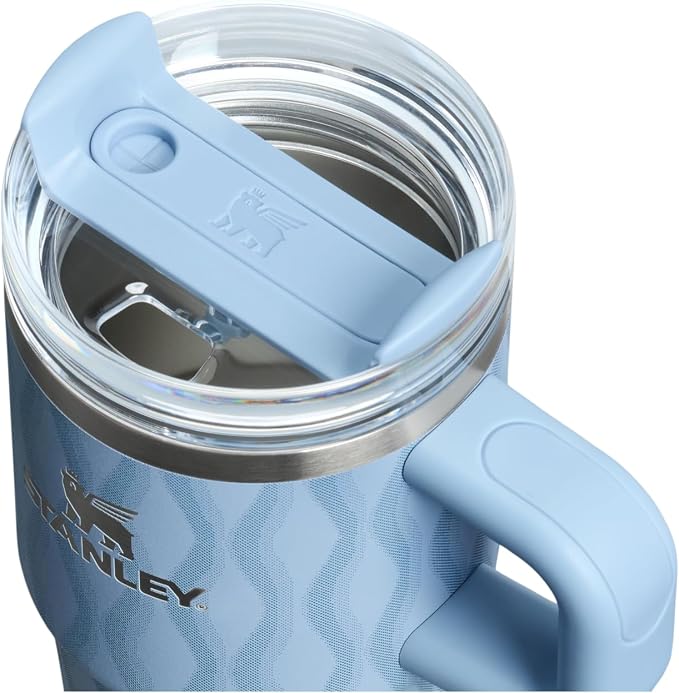 STANLEY Quencher H2.0 Flow State Tumbler, 20 oz, Slate Blue Drift | Handle and Straw | 3-Position Lid | Cup Holder Compatible for Travel | Insulated Stainless Steel Cup | BPA-Free