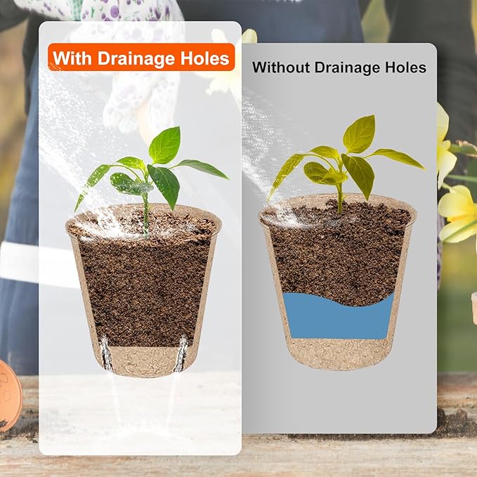120 Packs 3.15 Inch Peat Pots,Biodegradable Pots for Seedlings with Drainage Holes, Garden Germination Nursery Pots with 100Pcs Plant Labels