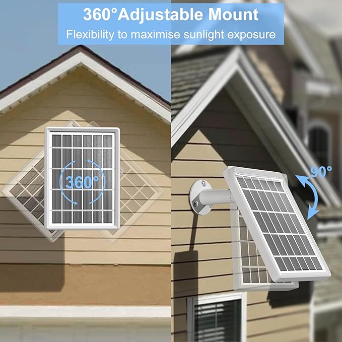 Solar Panel Charger for Ring Camera,Spotlight Cam Plus/Pro and Stick Up Cam Battery, 6V 3W 13.1Ft Fast Charging Cable