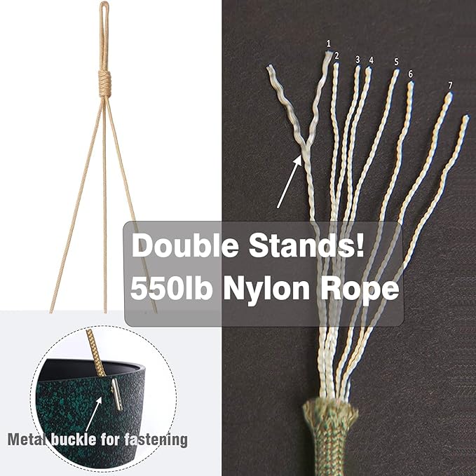 13 Inch 2 Pack Large Hanging Planters for Indoor Outdoor Plants, Plastic Hanging Basket Pots for House Plants Flowers, Black Speckles