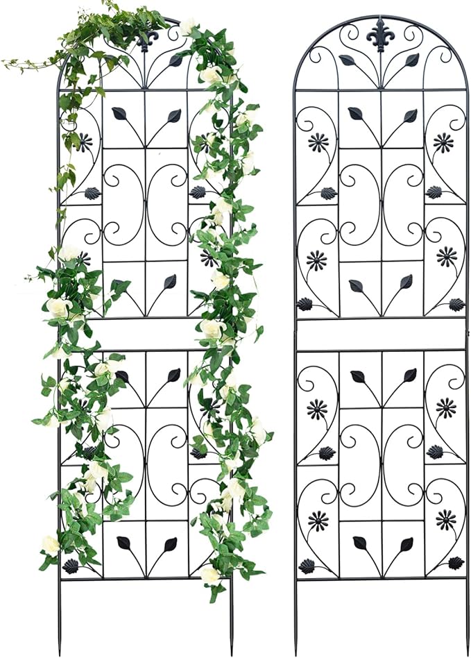 Trellis for Climbing Plants Outdoor, (2 Pack 70.8x19.6-inch), Generic Metal Garden Trellis, Rustproof, Easy Assembly,(Black)