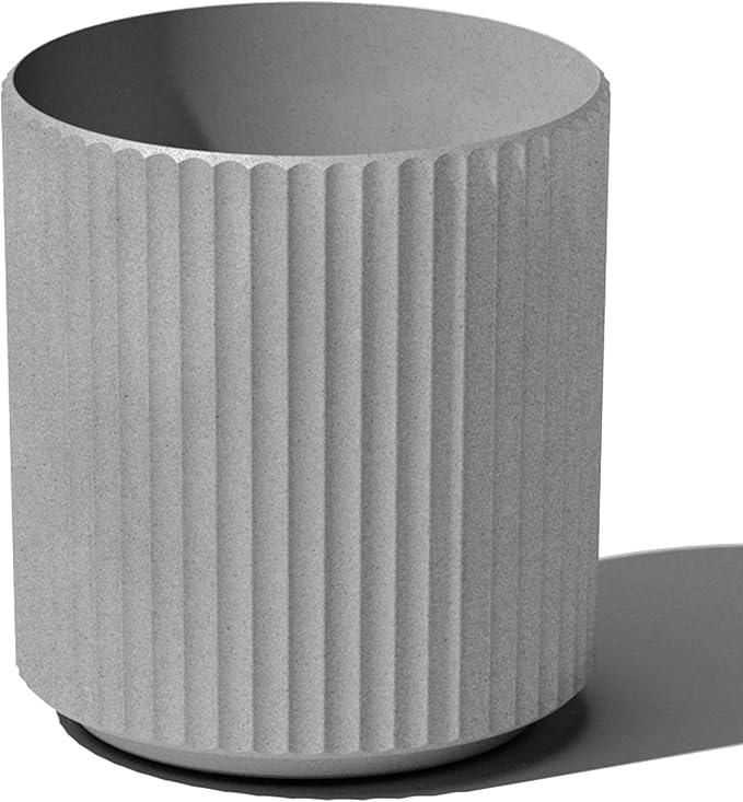 Veradek Demi Series Round Planter for Porch, Patio, Backyard | Durable Plastic-Concrete Material | Modern Décor for Tall Plants, Flowers