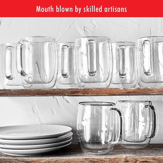 ZWILLING Sorrento Plus 8-pc Double-Wall Glass Coffee Mug Set