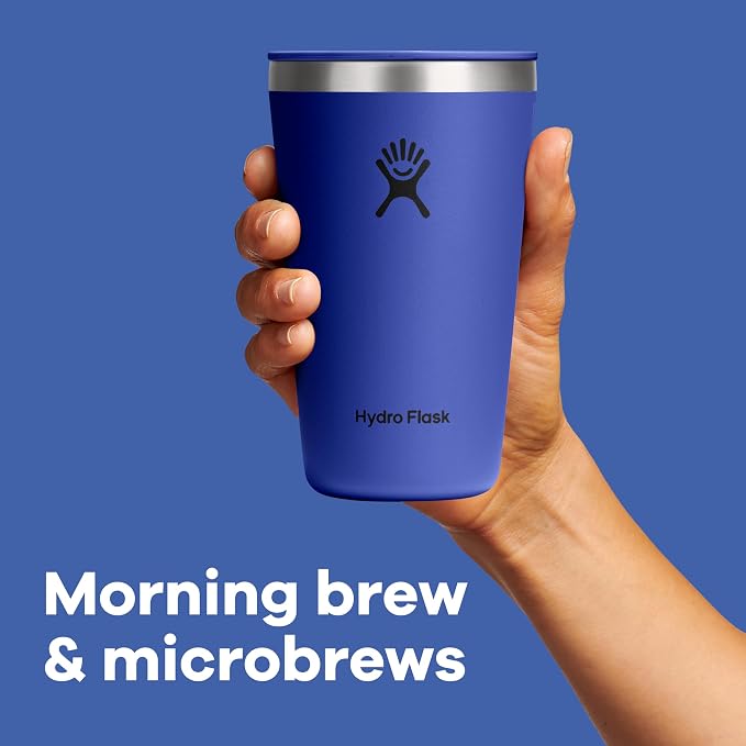 Hydro Flask All Around Tumbler Press-In Lid, Insulated Travel Mug, Stainless Steel Coffee Cup 20 Oz Capri Blue