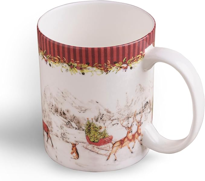 Maison d' Hermine Coffee Mug with Handles Tea Cups (15 Ounce, Pack of 1) | Fine Bone China Coffee Mugs for Hot Beverages Cappuccino Latte Home Hotel Spring Summer -Christmas Tradition - Landscape