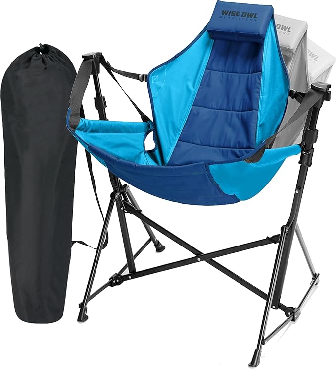 Wise Owl Outfitters Hammock Chair for Adults – Comfortable Portable Folding Rocking Camping Chair with Carry Bag – Great for Lawn, Campsite & Outdoors