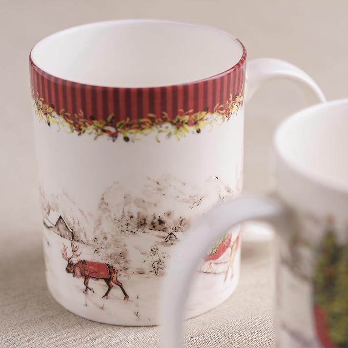 Maison d' Hermine Coffee Mug with Handles Tea Cups (15 Ounce, Pack of 1) | Fine Bone China Coffee Mugs for Hot Beverages Cappuccino Latte Home Hotel Spring Summer -Christmas Tradition - Landscape