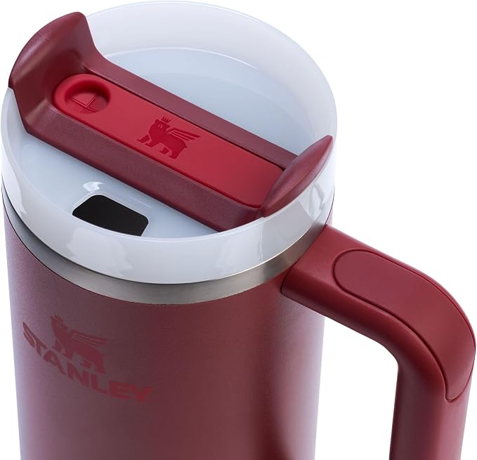 STANLEY Quencher H2.0 Flow State Tumbler, 30 oz, Cranberry | Handle and Straw | 3-Position Lid | Cup Holder Compatible for Travel | Insulated Stainless Steel Cup | BPA-Free