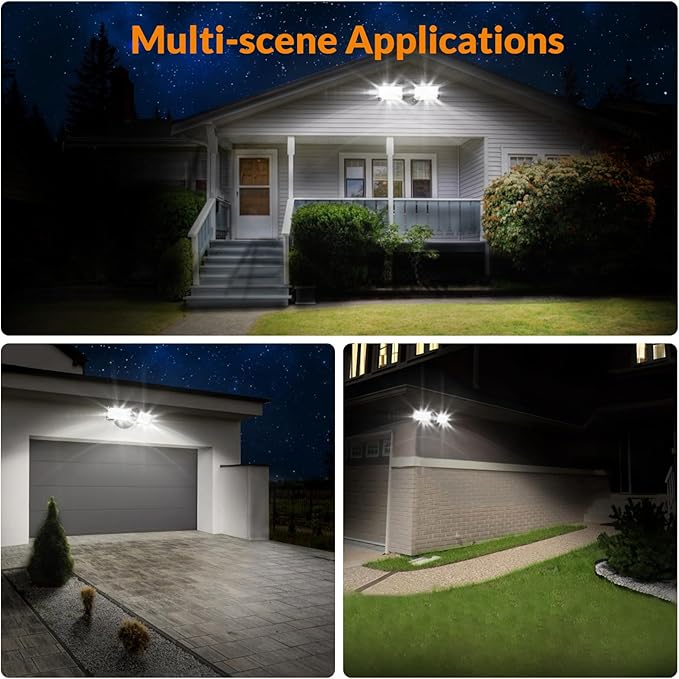 LEPOWER 28W 3000LM LED Security Flood Light Outdoor, Switch Controlled Aluminum Security Light, 2 Adjustable Heads, 5500K Daylight, IP65 Waterproof, Wet Location for Patio, Garden, Yard Lights