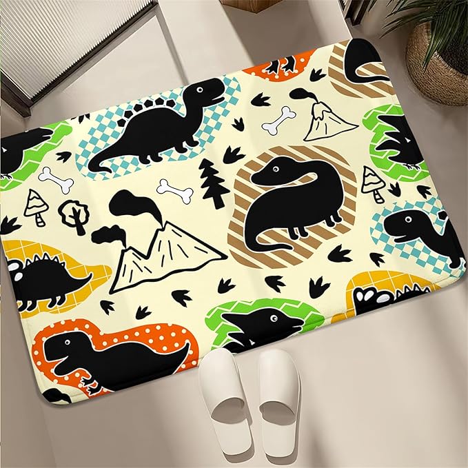 Dinosaur Rugs for Boys Bedroom - Kids Bedroom Rug Dinosaur Pattern Area Rug Kids Play Rugs for Boys Dinosaur Bedroom Decor for Boys Colorful Dinosaur Print Area Rug Kids Rugs for Bedroom,2'×3'