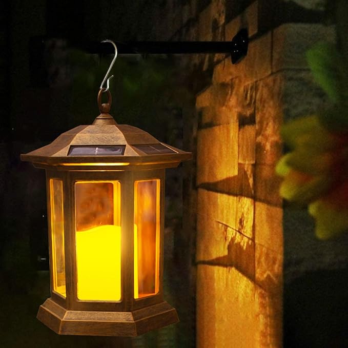 Solar Lantern Outdoor, Outdoor Hanging Candle Lanterns LED Lights - PVC Waterproof Solar Lights Decorative Lantern Lights for Table,Outdoor,Party…