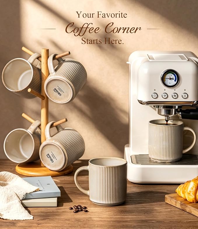 GBhome Coffee Mugs Set of 6,16 oz Coffee Cups with Handle | Cups for Latte, Tea, Cocoa & Milk, Ideal for Daily Use & Gifts, Microwave & Dishwasher Safe, Cappuccino