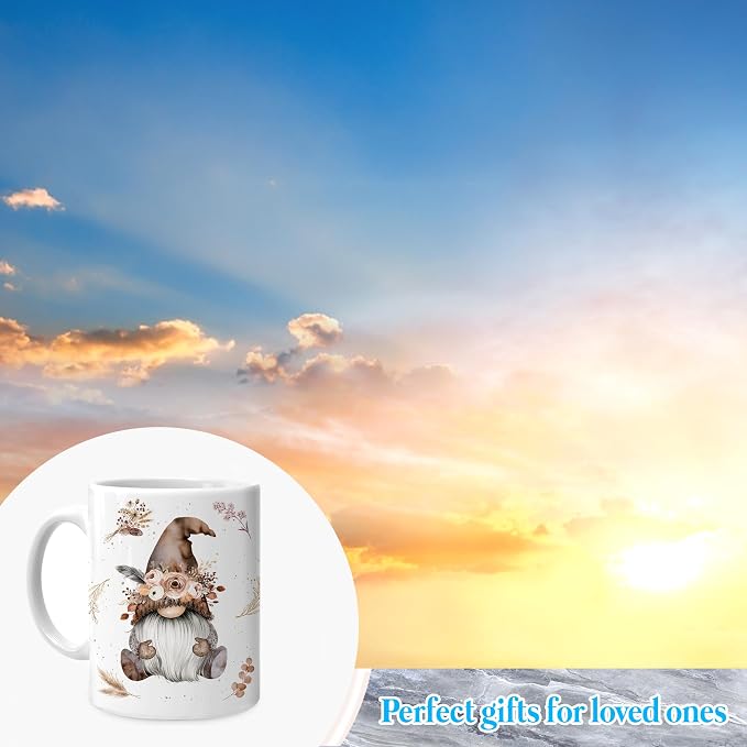 Hyturtle Personalized Gnome Mug Gifts For Women on Birthday Christmas | Gnome Themed Gift Ideas Presents For Girls Friends - Boho Flowers Custom Name 11oz White Ceramic Coffee Tea Mug