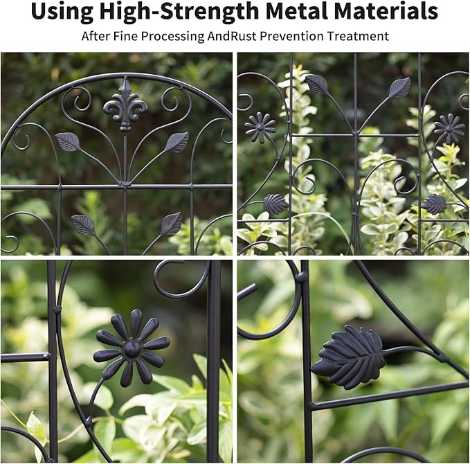 Trellis for Climbing Plants Outdoor, (2 Pack 70.8x19.6-inch), Generic Metal Garden Trellis, Rustproof, Easy Assembly,(Black)