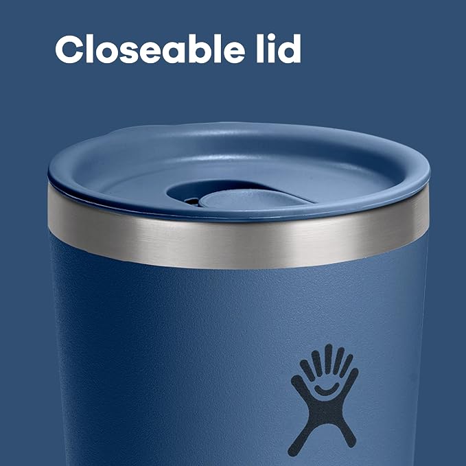 Hydro Flask All Around Tumbler Press-In Lid, Insulated Travel Mug, Stainless Steel Coffee Cup 20 Oz Capri Blue