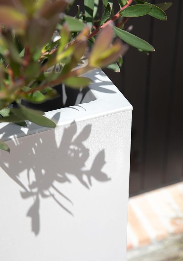 Veradek Block Series Pedestal Planter - Tall Planter for Indoor or Outdoor Front Porch | All-Weather Use with Removable Insert Bucket | Modern Décor for Flowers, Tall Trees, Faux Plants
