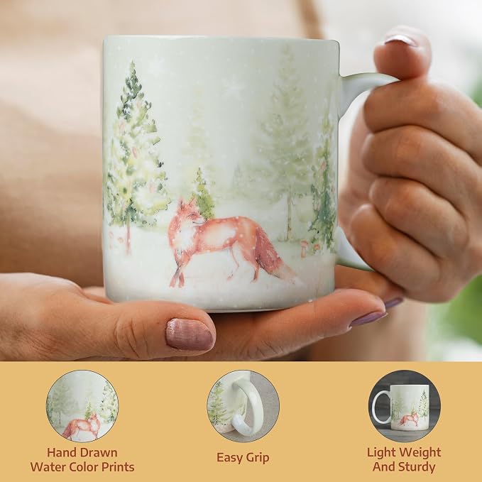 Maison d' Hermine Coffee Mug with Handles Tea Cups (15 Ounce, Pack of 1) | Fine Bone China Coffee Mugs for Hot Beverages Cappuccino Latte Home Restaurant Spring Summer -Winter Morning - Veluwezoom