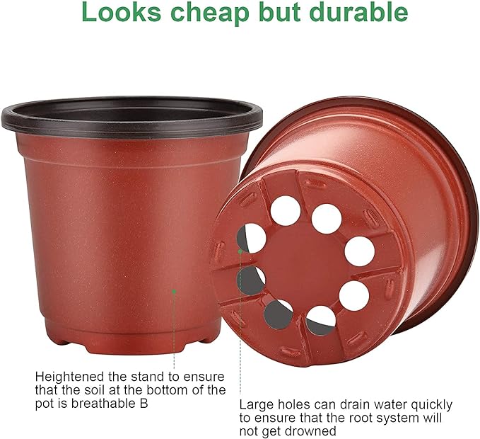 MIXC Plant Nursery Pots with Humidity Dome 4" Soft Transparent Plastic Gardening Pot Planting Containers Cups Planter Small Starter Seed Starting Trays for Seedling with 10pcs Plant Labels,30 Sets