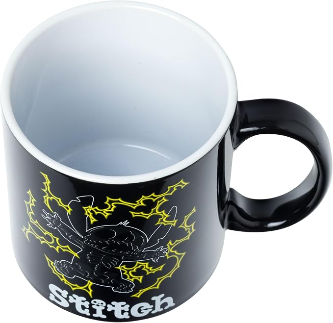 Silver Buffalo Disney Lilo and Stitch Lightning Bolts, Ceramic Mug, 20oz | Shocking Glow in the Dark Feature, 0.59 Liters