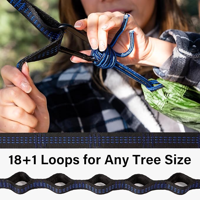 Kootek Camping Hammock, Portable Hammocks with Tree Straps & Attached Carry Bag, Camping Essentials Gear, Perfect for Outside Indoor Hiking Beach Backpack Travel