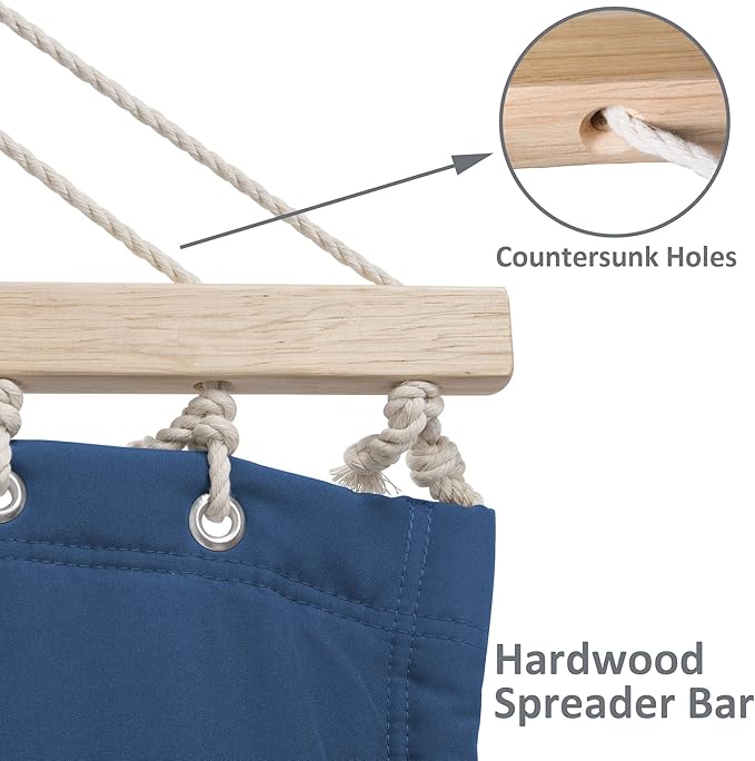SUNCREAT Extra Large Hammocks for Outside, Heavy Duty Hammocks with Stands Included, Navy