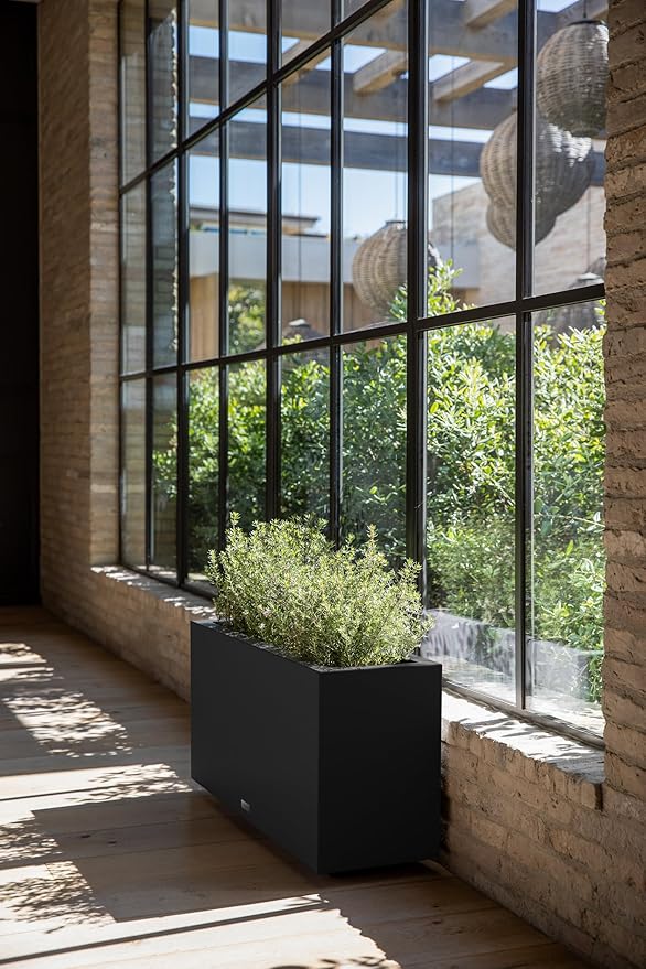 Veradek Block Series Long Box Planter - Large Rectangular Planter for Indoor or Outdoor Patio/Porch | Durable All-Weather Use with Drainage Holes | Modern Décor for Tall Plants, Flowers or Shrubs